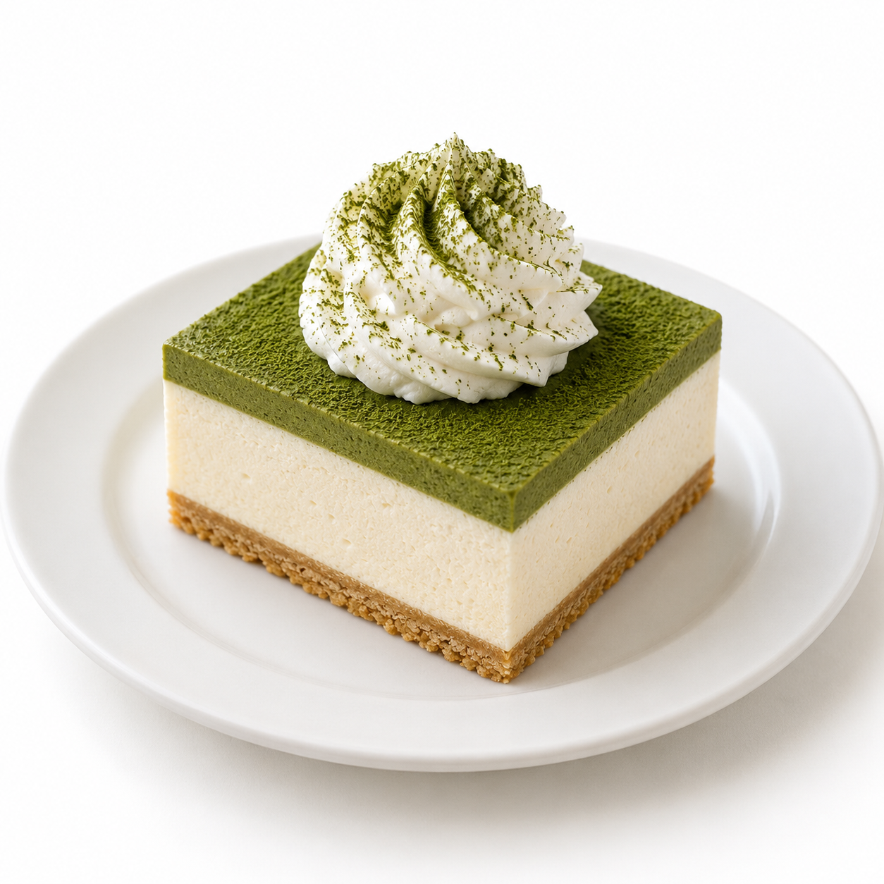 Matcha vervet cheesecake